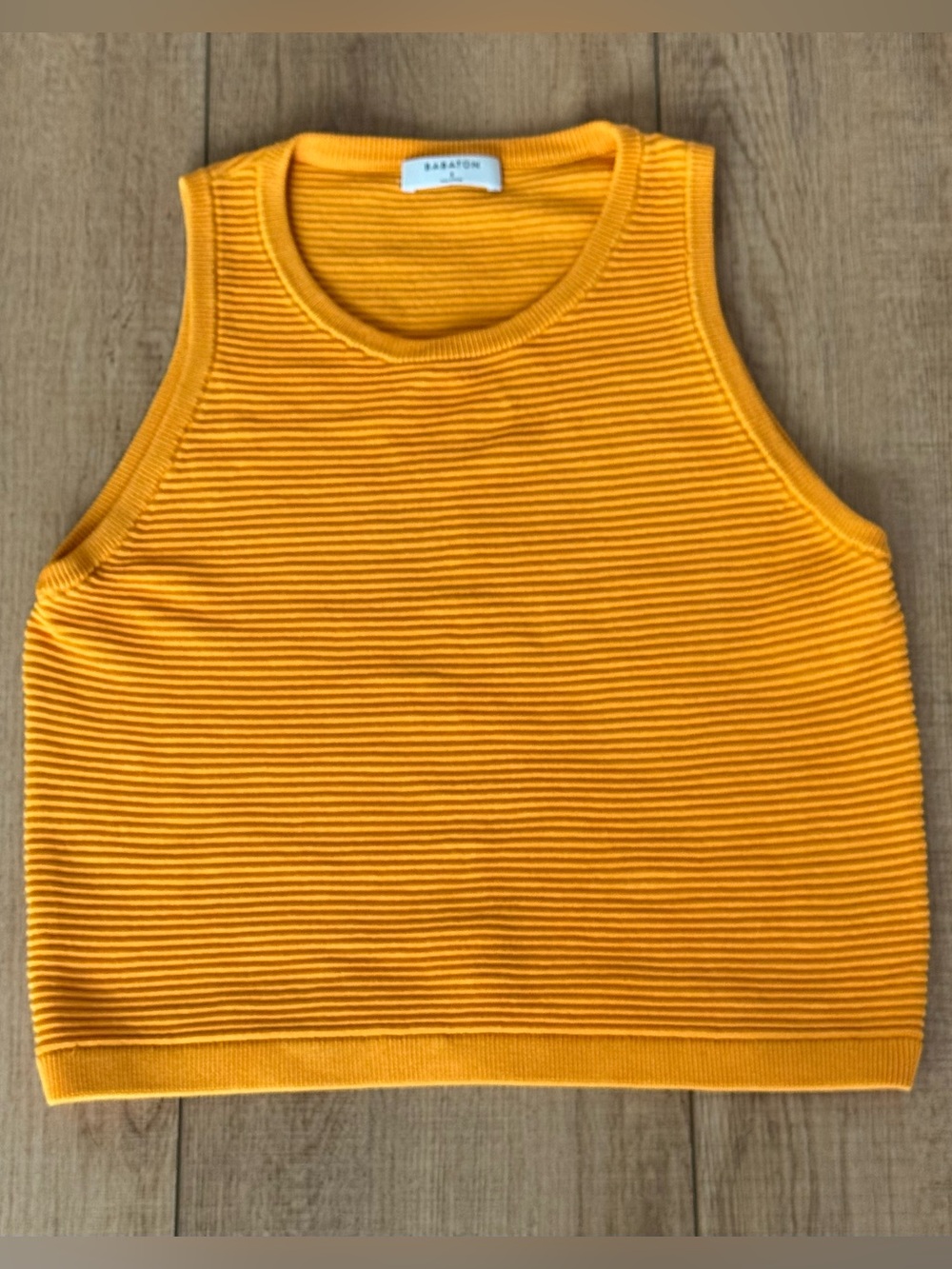 Babaton by Aritzia Ribbed Knit Sleeveless Sweater Tank Top Golden Orange Size S